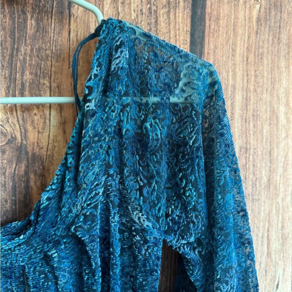 Free People Ginger Berry Burnout Velvet Top